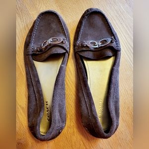 Brown Suede Coach Loafers size 8.5
